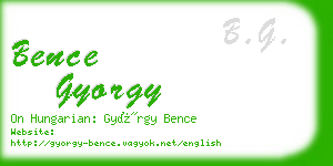 bence gyorgy business card